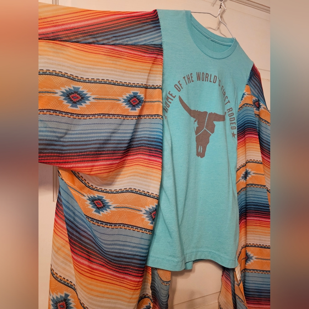 Turquoise Rodeo Graphic Kimono Tee - Picture 3 of 5